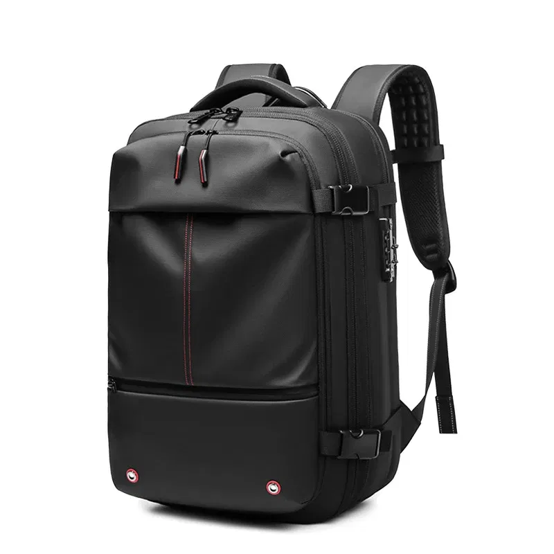 Color: Blue - Men Travel Backpack vacuum compression 17 inch Laptop Backpack Business Large Capacity school Backpack Expanded Hiking backpack