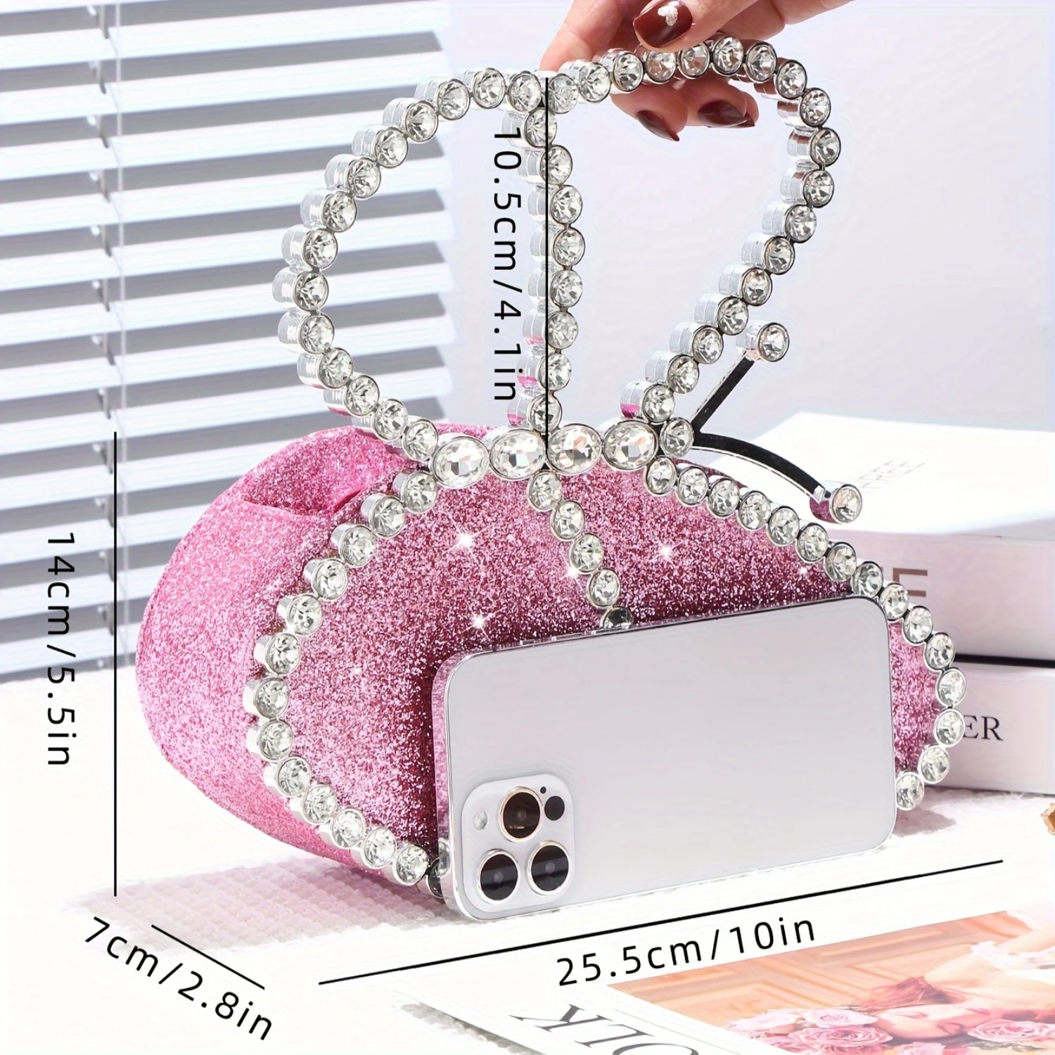 Color: black, Ships From: CHINA - Rhinestone Glitter Evening Clutch, Elegant Sparkly Sequin Handbag With Chain, Classic Creative Purse For Valentine's Day, Weddi
