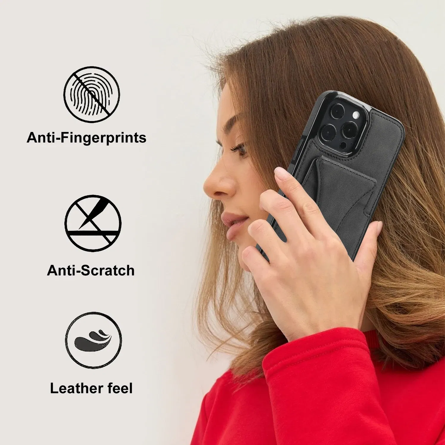 Color: Blue, Material: Cotton Fabric - For iPhone 16 Pro Max Plus Case 2024 With Magnetic Leather Kickstand Card Slot Wallet Back Cover Protection Shockproof Coque
