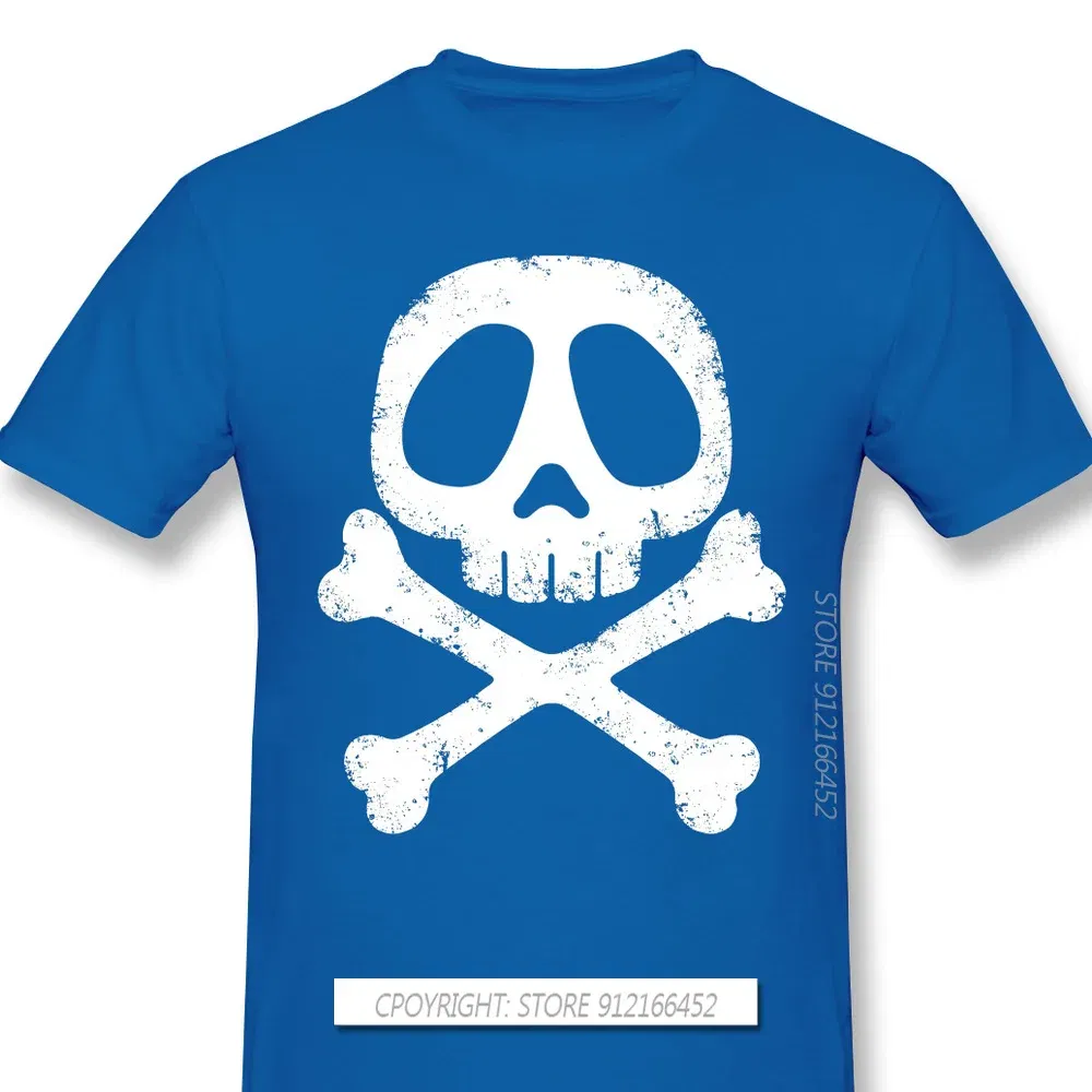 Color: Blue, Size: S - Cool Black TShirt Space Pirate Captain Harlock Arcadia Kei Yuki Anime Homme T-Shirts Tee Pure Cotton Oversize Short Sleeve