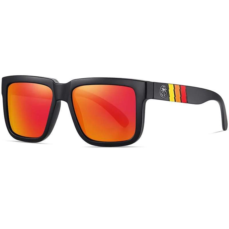 Lenses Color: GRAY - NEW High quality luxury Heat Wave brand Polarized sunglasses square Conjoined lens Women men sun glasses UV400HW02
