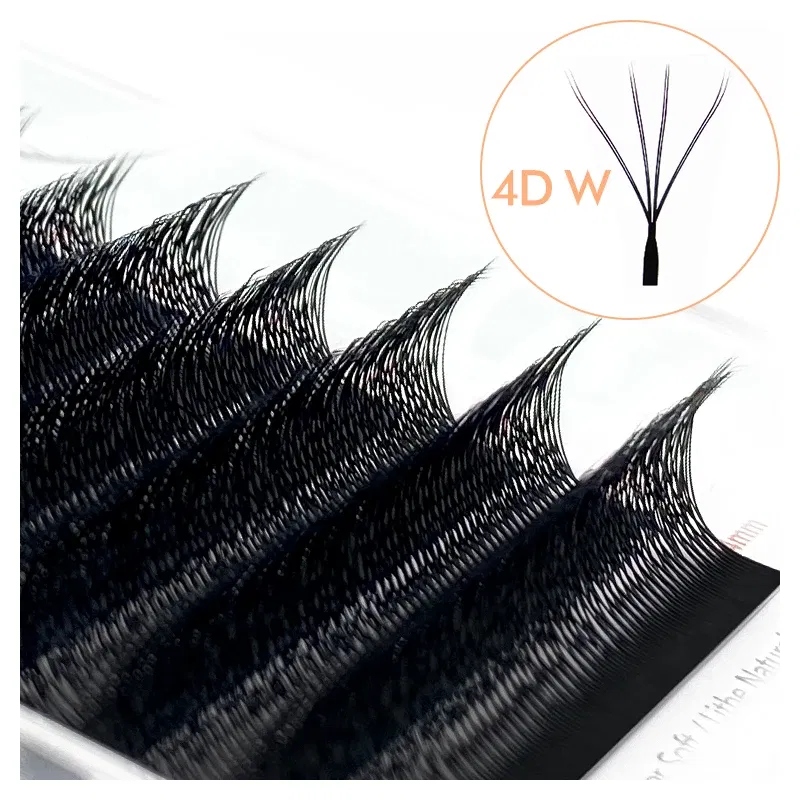 Color: Black & Silver, Curl: C, Thickness: 0.07mm, Length: 11mm - NATUHANA 3D 4D WW Shaped Eyelash extensions 0.07mm C D L LU Curl Premade Fans Faux Mink Volume Lashes Korean Make Up Tool