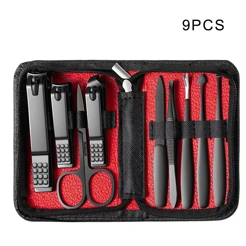 Color: Pink - 9/40 pcs Full Function Manicure Set, Stainless SteelNail Clippers Pedicure Kit, Toenail Clippers Kit