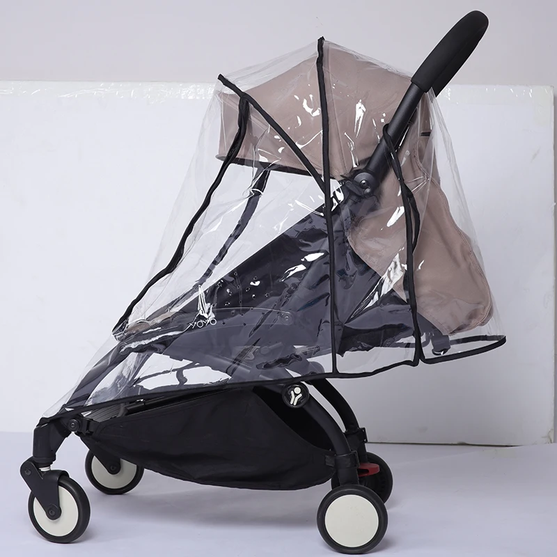 Color: WHITE - Stroller Rain Cover Safety EVA Fit YOYO/YOYO2/Yoya Baby Carrige Rain Coat Univerisal Wind Dust Proof Stroller Accessories