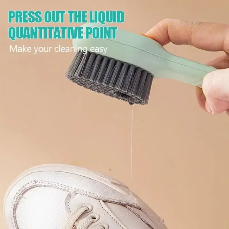 Color: Mixed Color - Automatic liquid laundry brush with soap dispenser multifunctional hydraulic cleaning brush, shoe brush, cleaning brush, cleaner