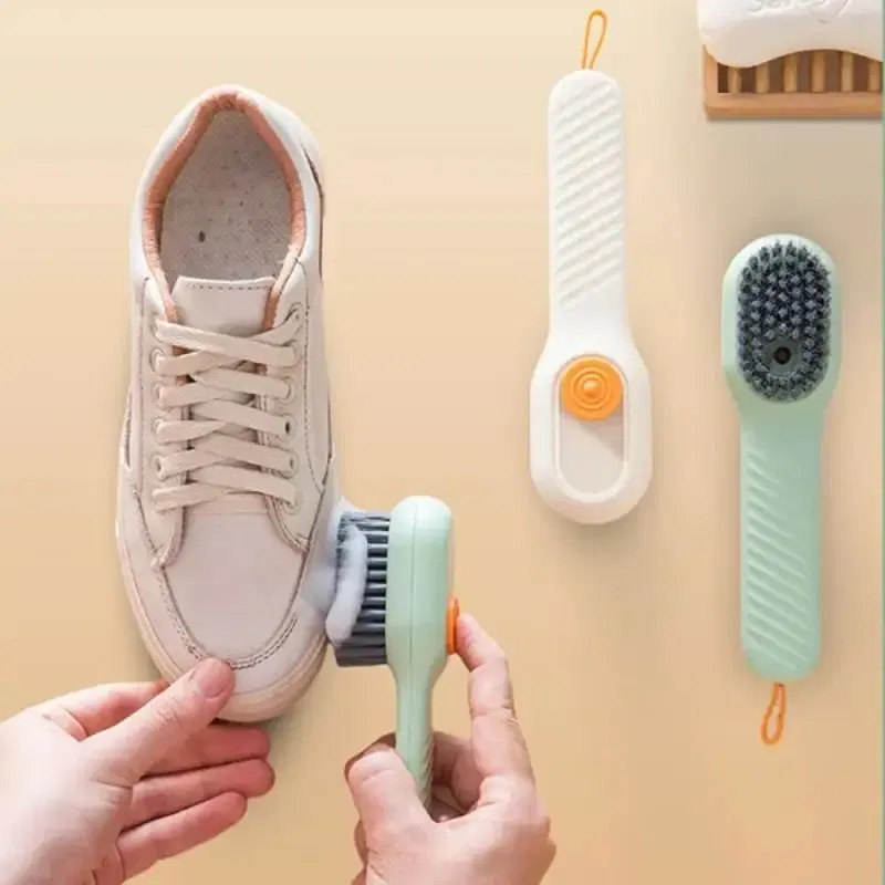 Color: Mixed Color - Automatic liquid laundry brush with soap dispenser multifunctional hydraulic cleaning brush, shoe brush, cleaning brush, cleaner