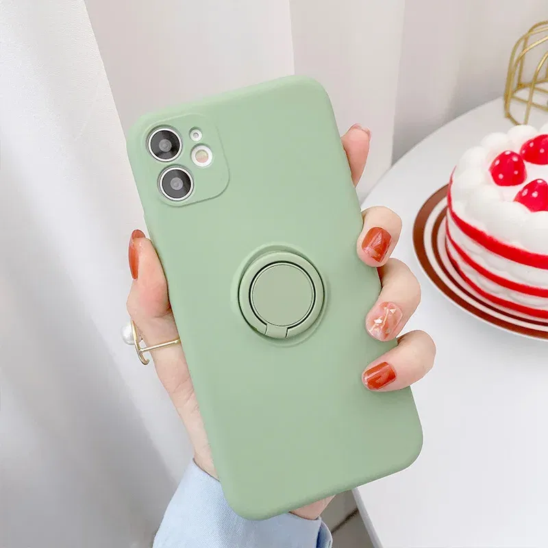 Color: Ivory, Ships From: CHINA, Material: Cotton Fabric - With Ring Holder Phone Case For Samsung Galaxy S25 Ultra S24 S23 S22 S21 Plus A13 A52 A53 A54 TPU Soft Back Cover