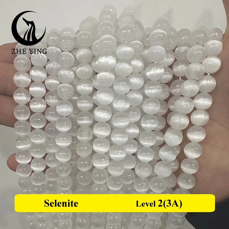 Color: DEEP BLUE, Item Diameter: 10mm - 5A Genuine Natural Selenite Stone Near-round Loose Gemstone Beads 6 8 10mm Pick Size Bracelet Necklace Accessories
