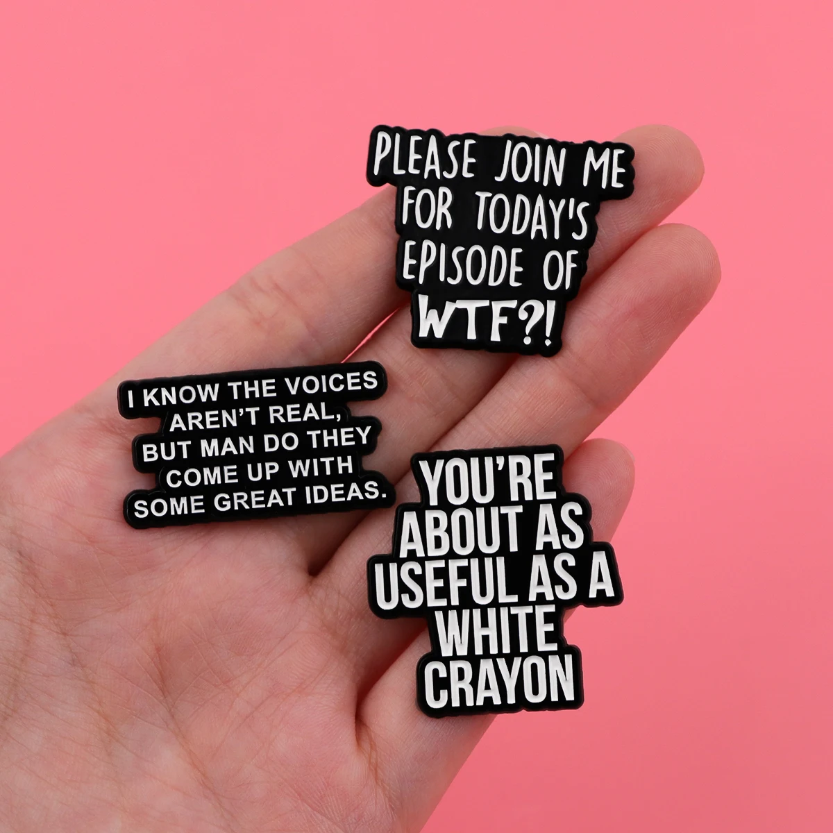 Metal color: Light Yellow Color - Funny Quotes Enamel Pin loves you Brooch Pines Lapel Pins Badge on Backpack Clothing Accessories Fashion Jewelry Friends Gifts