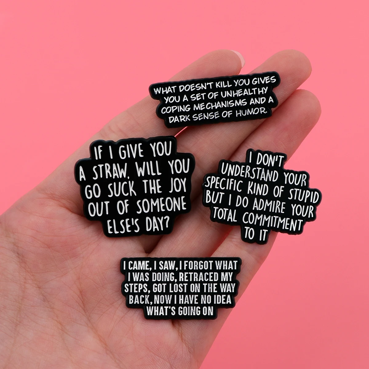 Metal color: Light Yellow Color - Funny Quotes Enamel Pin loves you Brooch Pines Lapel Pins Badge on Backpack Clothing Accessories Fashion Jewelry Friends Gifts