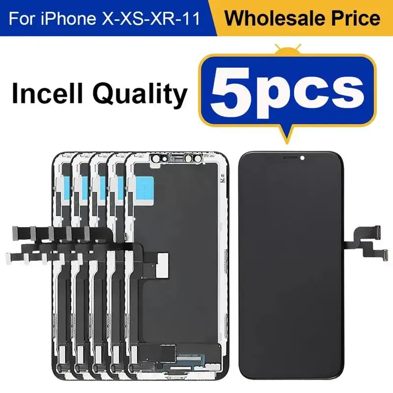 Color: Skyblue, Ships From: CHINA - Top Wholesale 5 Piece/lot LCD For iPhone 11 Incell X XS XR Screen Touch Display Assembly 12 13 Pro Max 14 15 Replacement