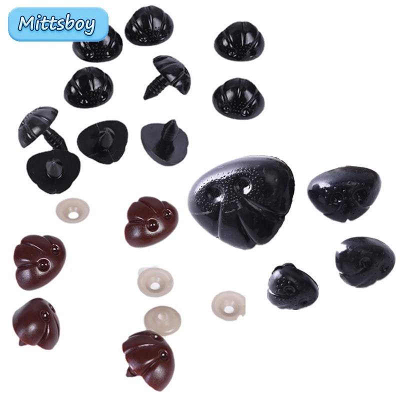 Color: black, Size: M - DIY 10Pcs 5/12/20MM Dog Nose Smooth Accessory Plug in Animal Plastic Personalized Nose Crochet Toy Doll Making Supply Plush Doll