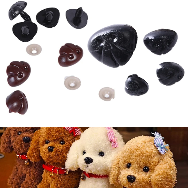Color: black, Size: M - DIY 10Pcs 5/12/20MM Dog Nose Smooth Accessory Plug in Animal Plastic Personalized Nose Crochet Toy Doll Making Supply Plush Doll