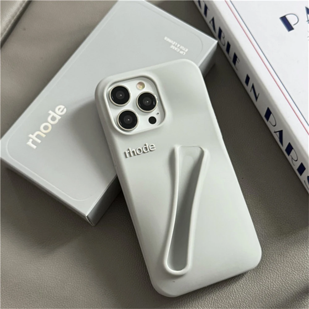 Color: black, Compatible-Phone Models: For iPhone 13 Pro Max - New Rhode Lipstick Soft Silicone Phone Case for iPhone 16 15 14 13 12 11 Pro Max Plus Portable Lip Gloss Holder Cover with Box