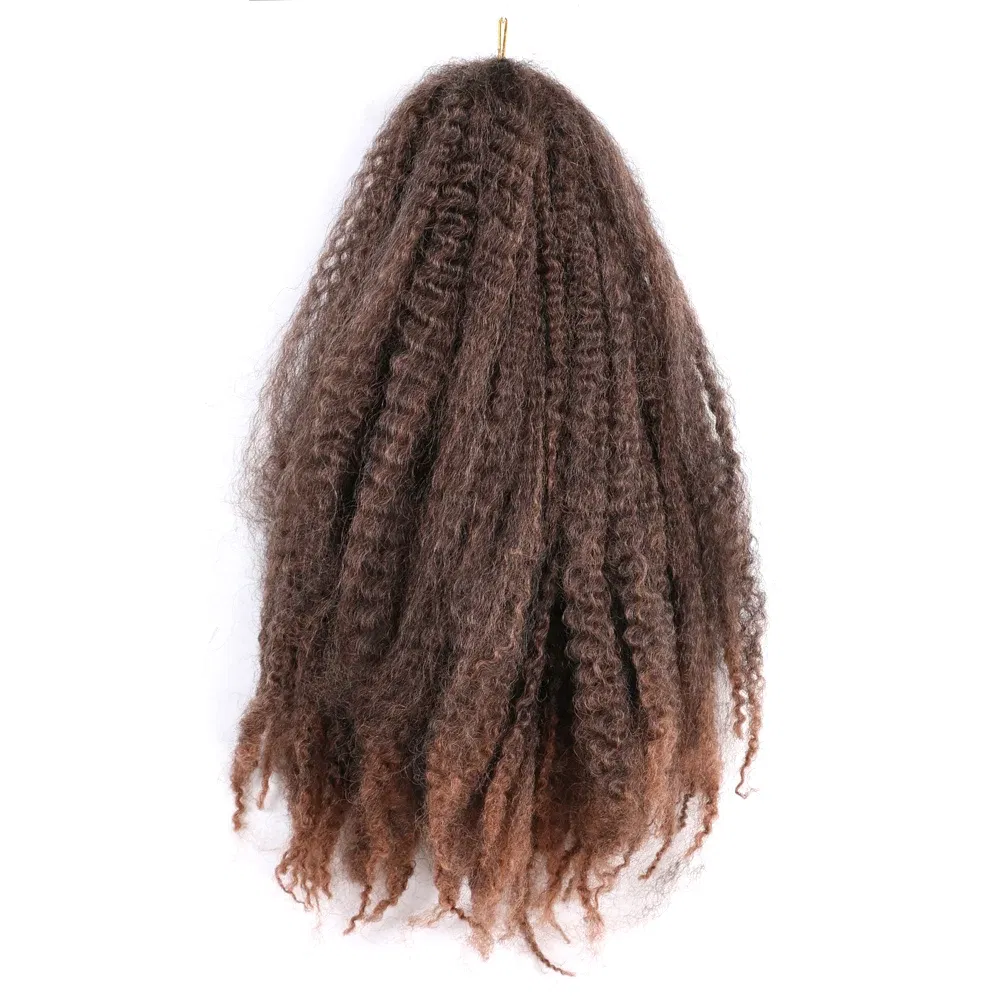 Color: T1B/30, Stretched Length: 18inches, Bulk Buy: 1Pcs/Lot - 18 Inch Synthetic Marley Twist Braiding Hair Afro Kinky Curly Crochet Hair for Faux Locs Long Springy Twist Hair Extensions