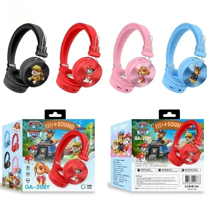 Color: Brown - Paw Cartoon Patrols Chase Skye 5.0 Bluetooth Headset Folding Series Wireless Sports Wireless Headset Cartoon Earphones Gift