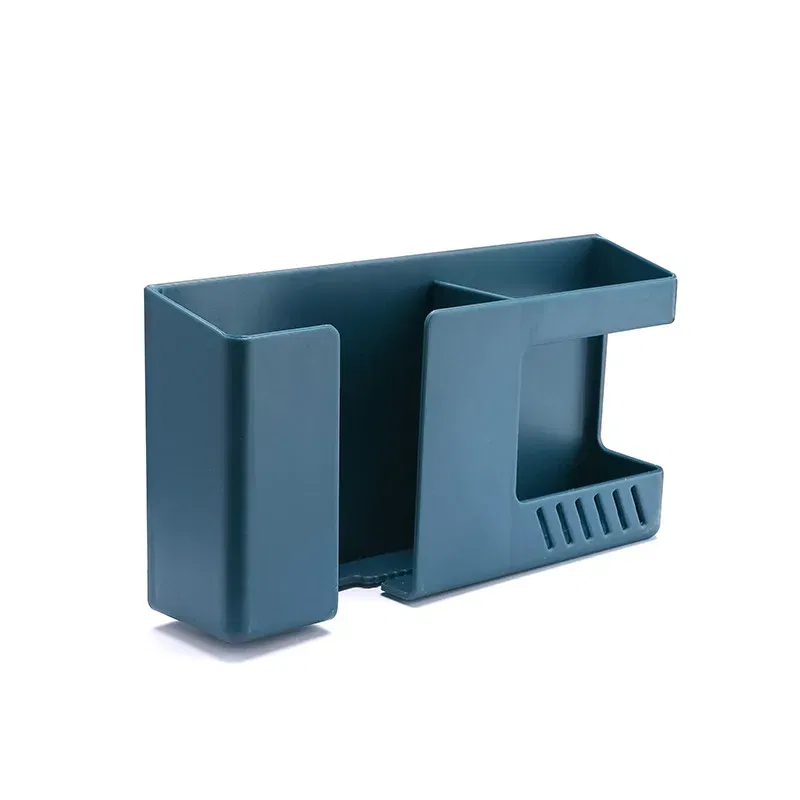 Color: black - White Wall Hanging Storage Box Household Living Room Conditioner Remote Control Bedside Phone Storage Holder Organizer Box Shelf