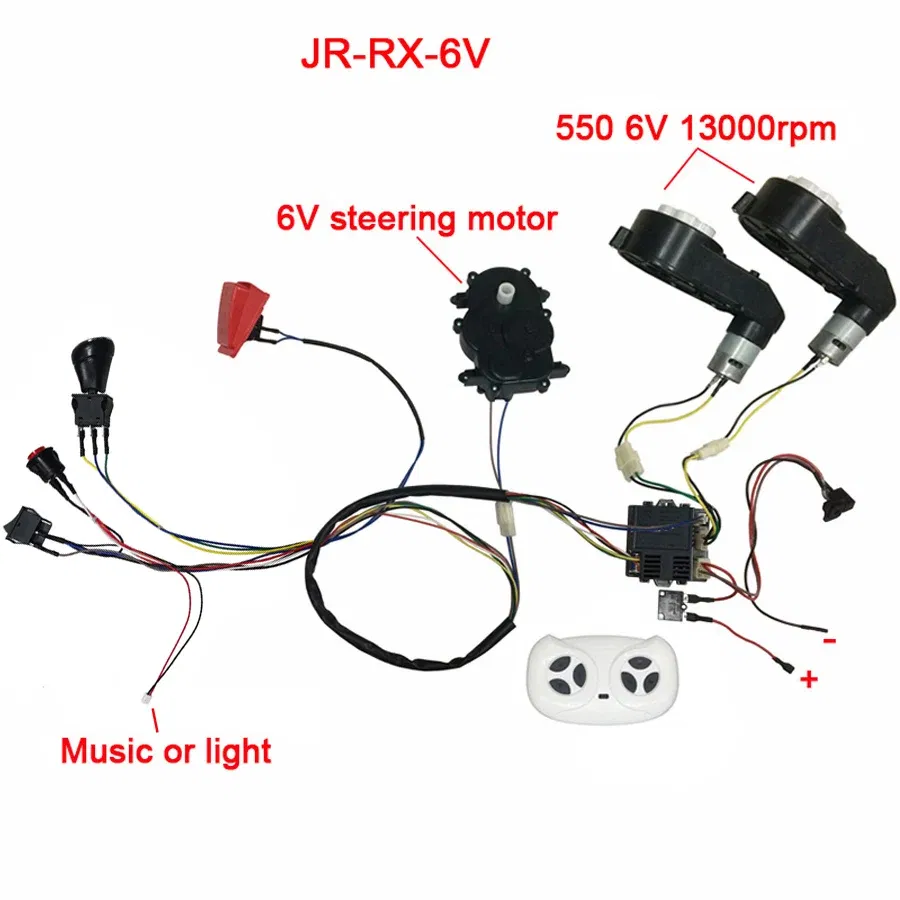 Color: Orange - Children electric car DIY accessories wires and gearbox,Self-made toy car full set of parts for electric car kids ride on