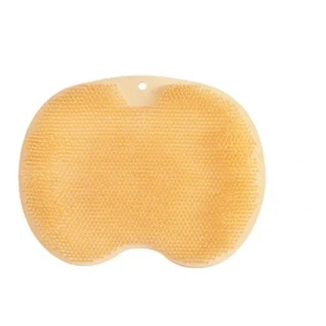 Color: Yellow - Non-slip Shower Mat Silicone Massage Wash Foot Pad Bath Massage Brush Pad Bathroom Rub Back Brush with Sucker Cleaning Tools