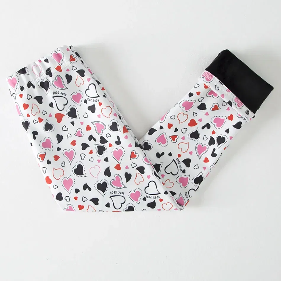 Color: Red, Size: 100cm - Warmth and Cozy Girls Plush Lined Thickened Elastic Leggings Long Pants Suitable Kids Daily Wear in Autumn Winter Cold Weather