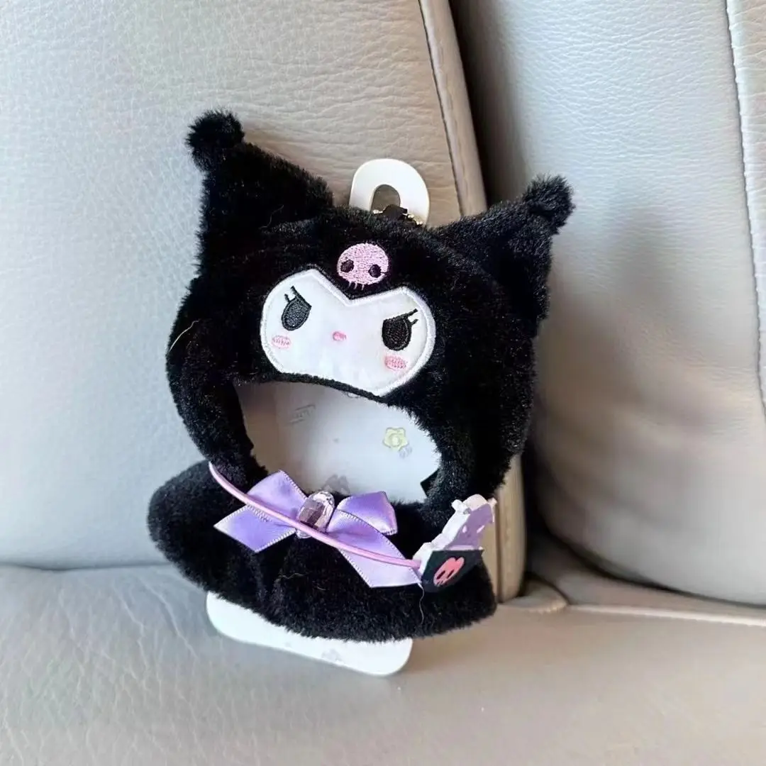 Color: black - Labubu Sanrio Cape Skirt Suit Sitting Party Hello Kitty Kuromi Clothes Monsters Vinyl Labubu Outfit Clothing Hat Accessory Gift