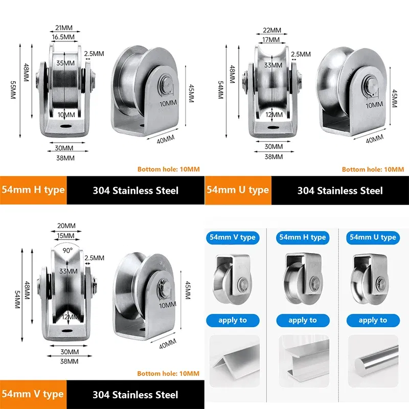 Ships From: CHINA, Type: Single-Wheel - Wheel Pulley 304 Stainless Steel Heavy Duty Track Wheel Rigid Caster Sliding Gate Roller Wheel Detachable Duplex Bearing