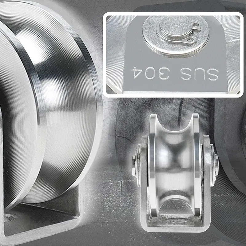 Ships From: CHINA, Type: Single-Wheel - Wheel Pulley 304 Stainless Steel Heavy Duty Track Wheel Rigid Caster Sliding Gate Roller Wheel Detachable Duplex Bearing