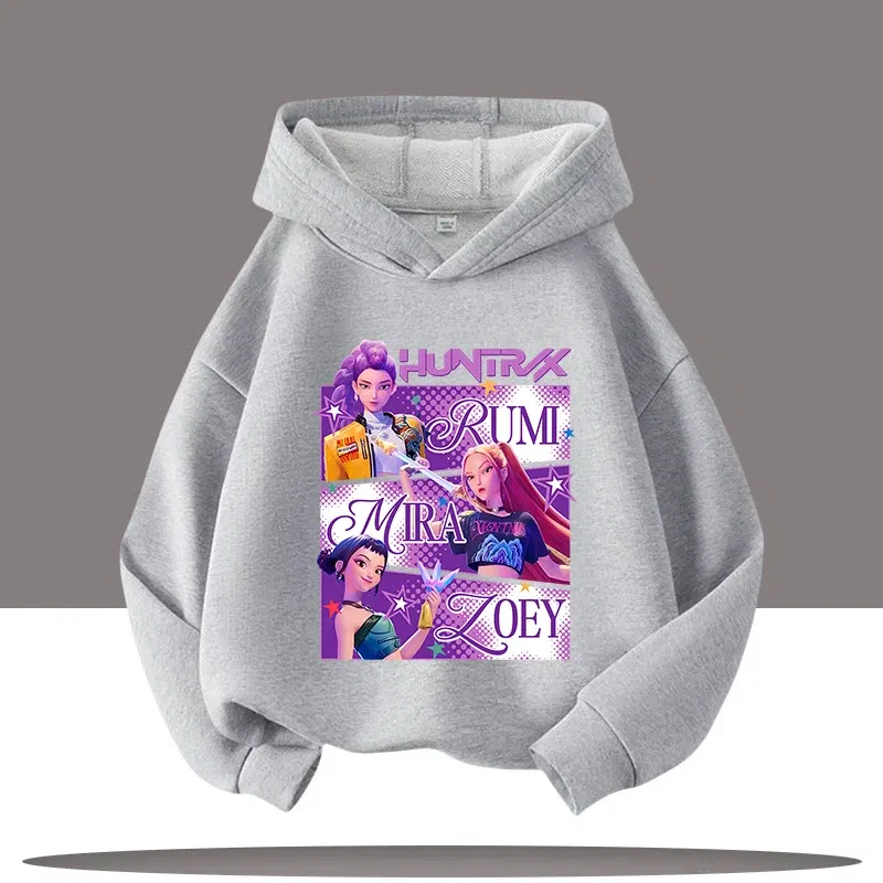 Color: Pink, Kid Size: 6 - Y2K KPop Demon Hunters Hoodies Teenage Girls Boys Rumi KPop Demon Hunters Hoody Autumn Casual Long Sleeve Children's Clothing