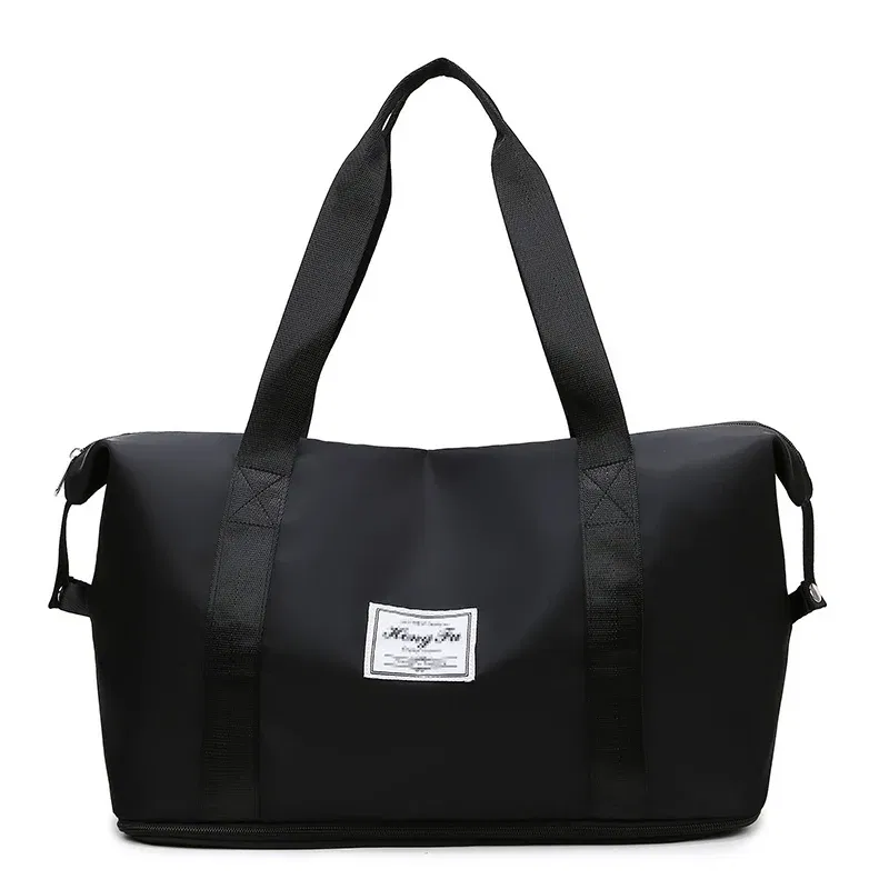 Color: black - UNIXINU Carry On Travel Duffle Bag Nylon Waterproof Sports Gym Tote Bags for Women Large Capacity Storage Luggage Handbag