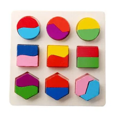 Color: SKY BLUE - Baby Wooden Puzzles Montessori Toys 1 2 Years Toddler Toys Hand Grab Board Alphabet Number Cognition Learning Educational Toys