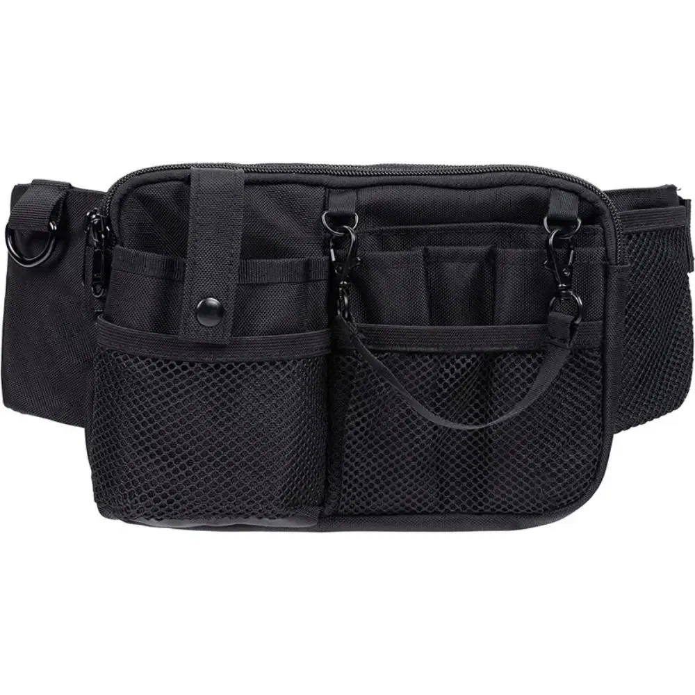 Color: SKY BLUE - Adjustable Nurse Fanny Pack Portable Large Capacity Polyester Nurse Pouch Waist Bag Multi Compartment Pocket Belt Organizer