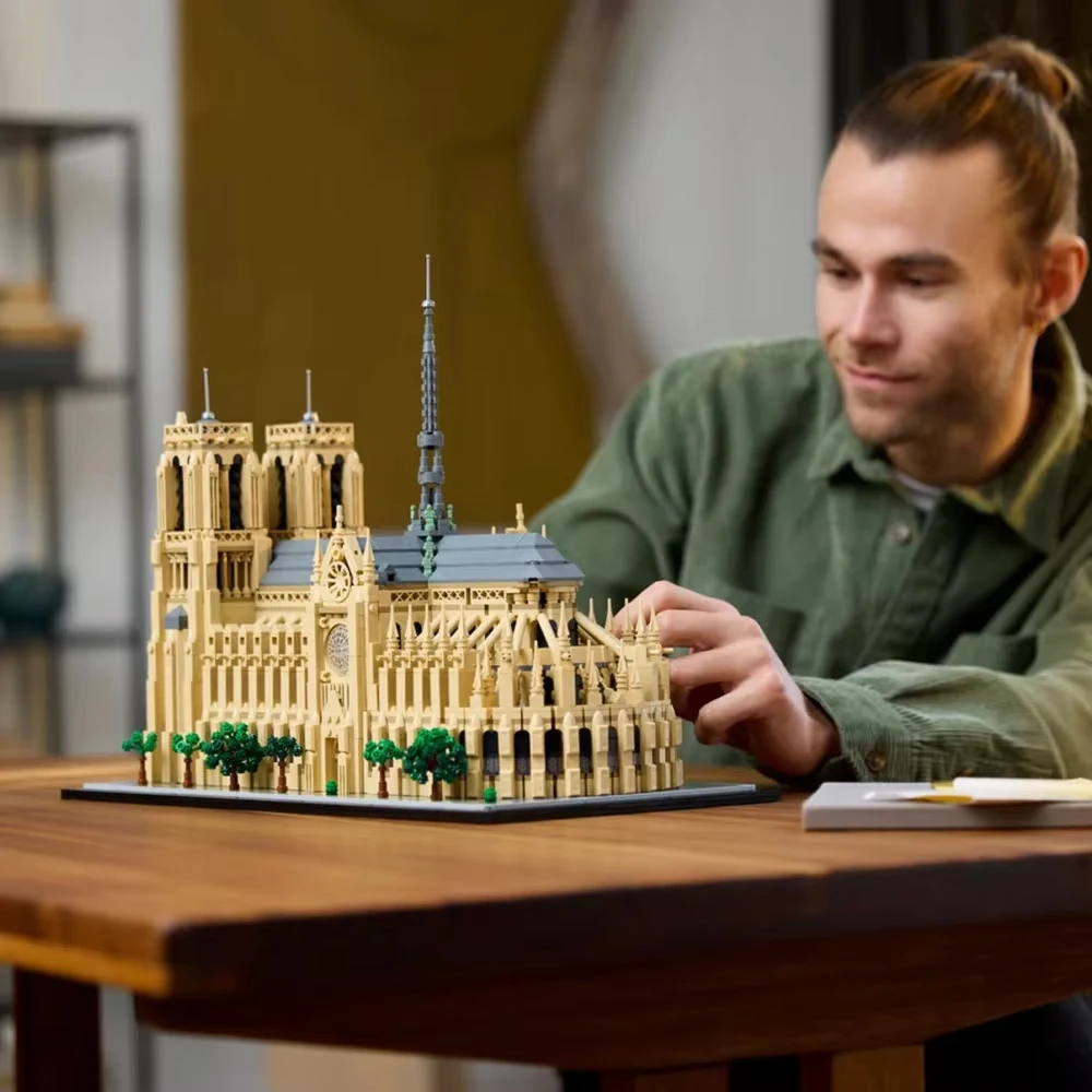 Color: Wood, Size: S - Kalein 4383pcs Notre Dame Cathedral Building Model Building Blocks Adult Collection Set Toys for Boys and Girls Birthday Gifts