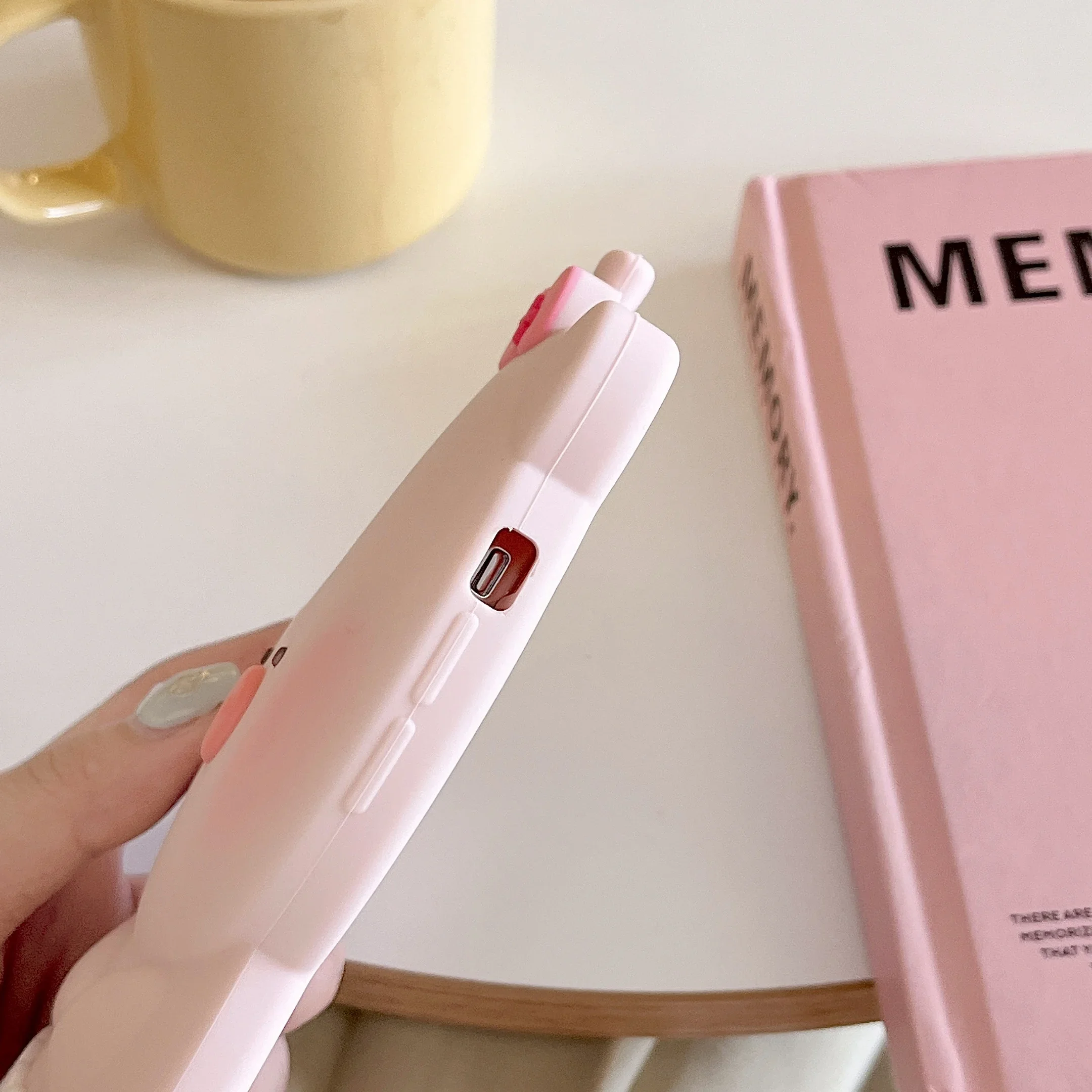 Color: Pink, Material: PU - 3D Cute Cartoon Pink Pig Funny Phone Case for IPhone 15 14 13 12 11 Pro Max Piggy Soft Rubber Silicone Protective Cover Shell