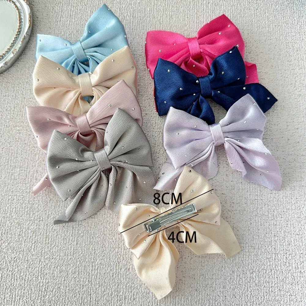 Color: MULTI - 2Pcs Starry Dots Red Velvet Bow Hair Pins Hair Clips Kids Girls Fashion Christmas Barrettes Ponytail Holder Headwear Accessories