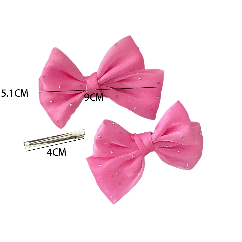 Color: MULTI - 2Pcs Starry Dots Red Velvet Bow Hair Pins Hair Clips Kids Girls Fashion Christmas Barrettes Ponytail Holder Headwear Accessories