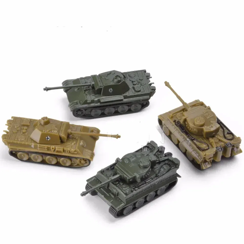 Color: Multicolor - 1/144 4D Classic Tank Model WWII Tiger Leopard US GER CHN USSR RUS Finished Model Sand Table Plastic Tanks Toy