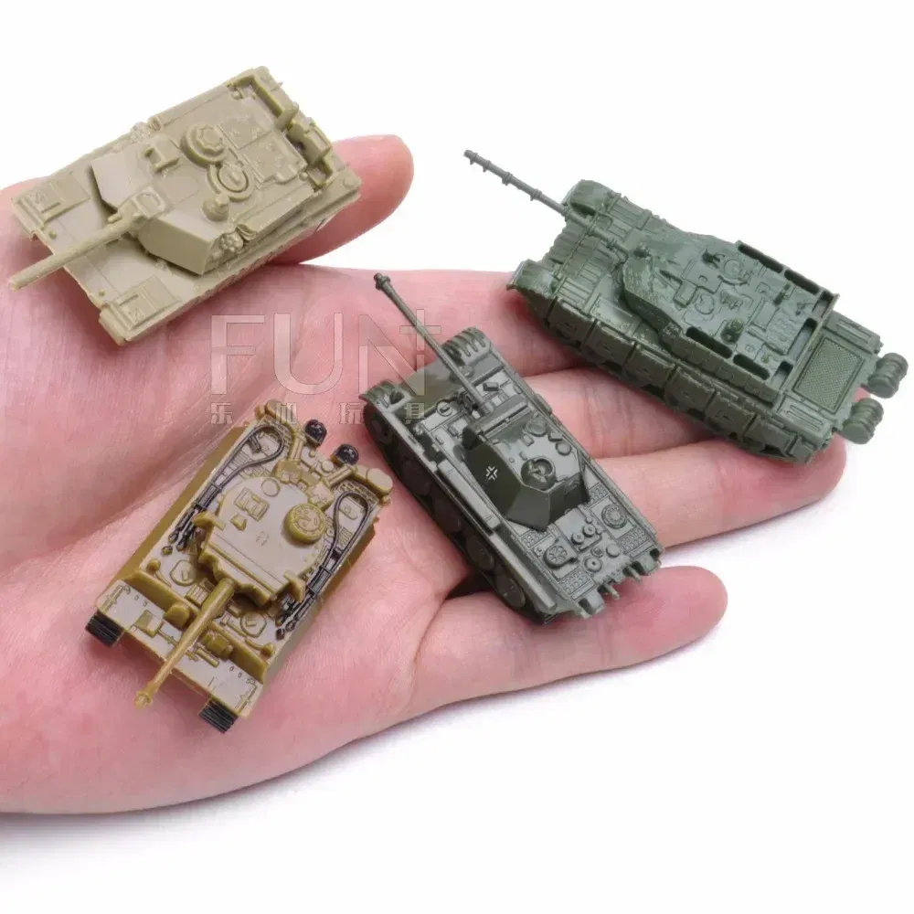 Color: Multicolor - 1/144 4D Classic Tank Model WWII Tiger Leopard US GER CHN USSR RUS Finished Model Sand Table Plastic Tanks Toy