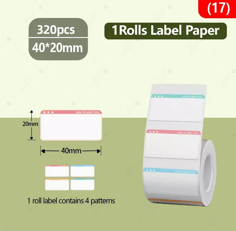 Color: light pink - NIIMBOT B21/B203/B3S label machine printing paper color label waterproof, oil resistant, tear resistant label