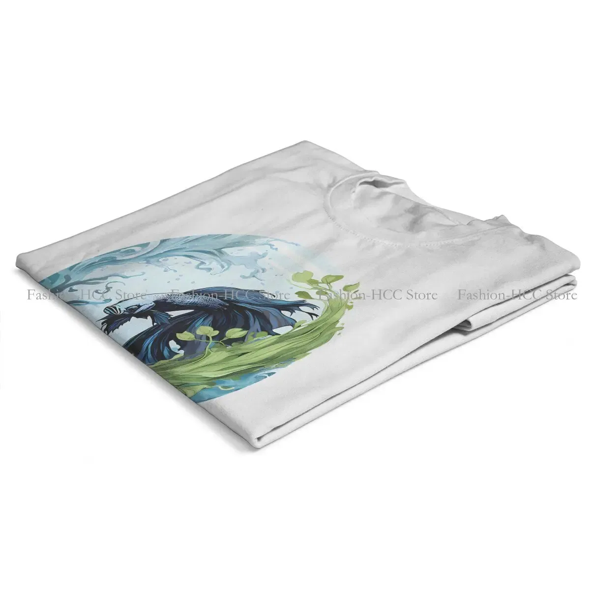 Color: WHITE, Size: L - Betta In A Bubble Hip Hop Polyester TShirt Fish Funny Cartoon Style Tops Leisure T Shirt Female Short Sleeve