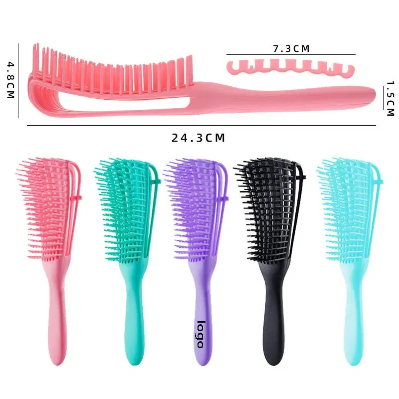 Color: Green - Fluffy Scalp Massage Comb Multi-function Octopus Comb Hairstyle Smooth Hair Ribs Suitable for Curly Hair Brush Hair Styling Tool