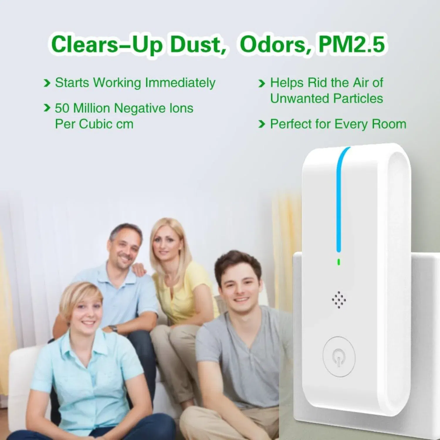Ships From: CHINA - Small household plug-in air purifier, -saving, silent portable air purifier suitable for homes, bathrooms, living rooms, bedroom