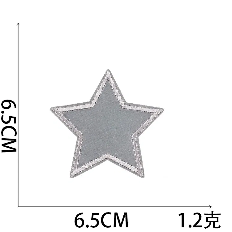 Color: Copper - 1pc Reflective Patches For Night Clothing Iron On Star Heart Flower Football Hand Diamond Stickers Diy Jackets Badge Appliques