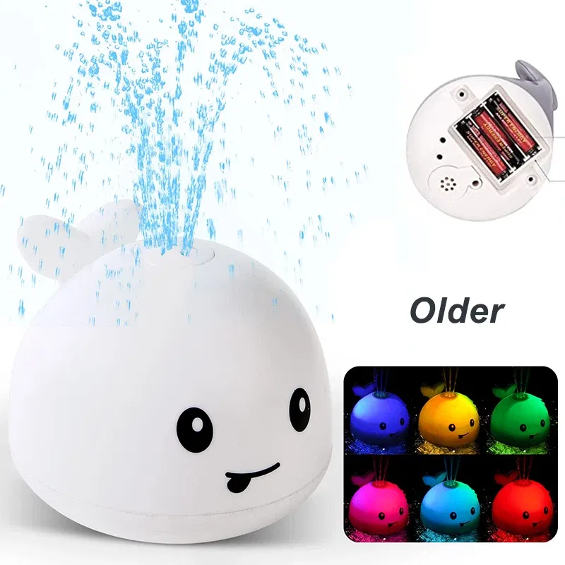 Color: green - Upgraded Baby Rechargeable Bath Toy with Waterproof Light Up Whale Spray Water Bathtub for Toddlers Kids Pool Bathroom Toys