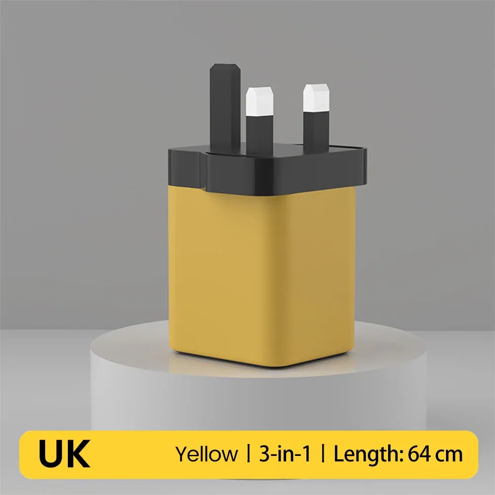 Plug Type: UK - 120W Super Fast Charge Type C USB Phone Charger With Telescopic Retractable USB C Cable For Iphone 16 15 Samsung Laptop
