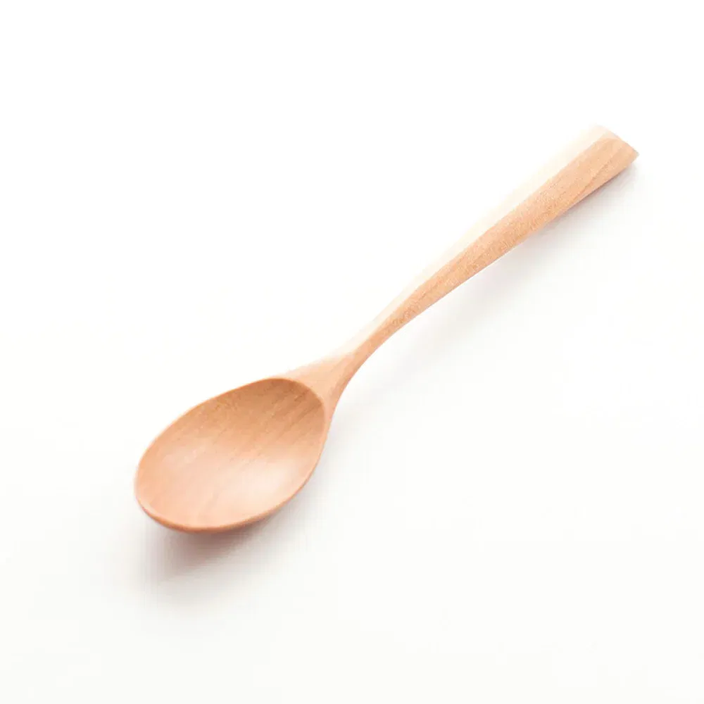 Color: green - Creative Design Thick Handle Wood Spoon Fork Portable Tableware Wooden Cutlery Sets Travel Dinnerware Environmental Kitchen Tool