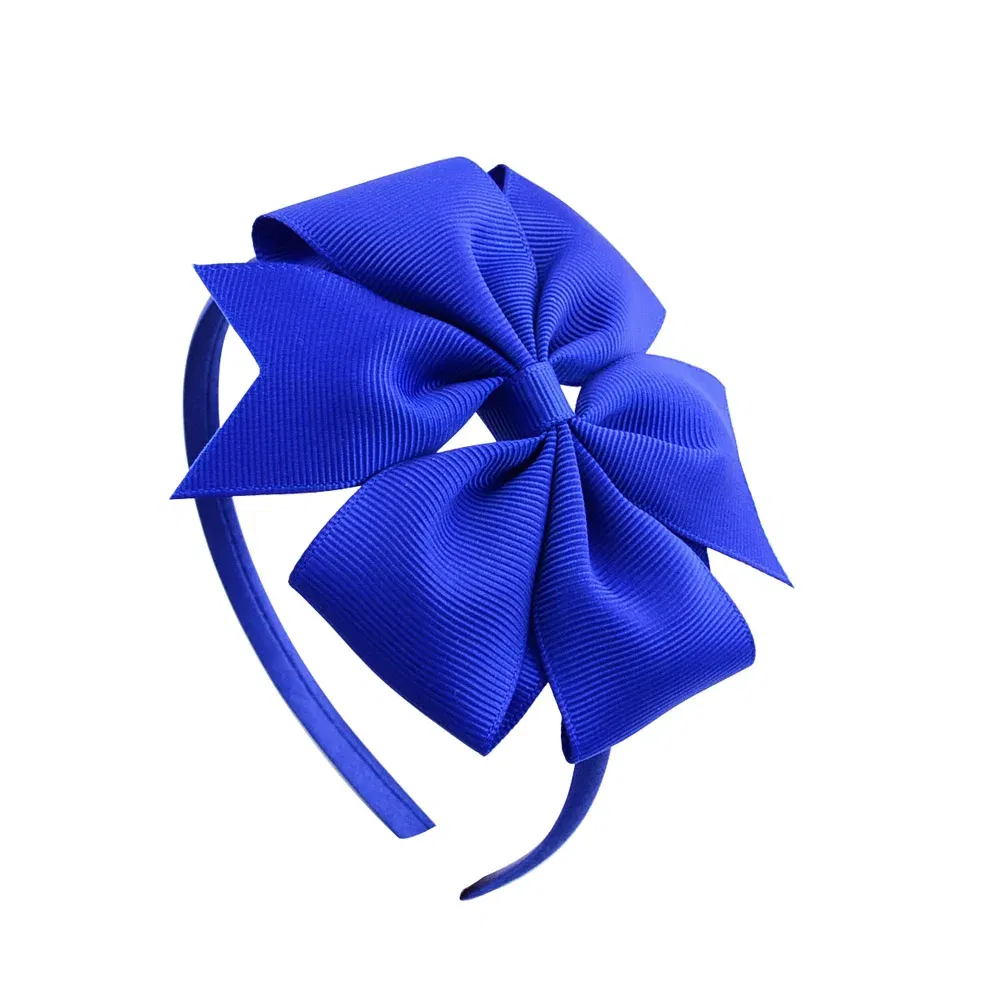 Color: Champagne - 1 Piece Ribbon Handmade Hair Bows Hairbands for Baby Girls 20 Colors Cute Bowknot Solid Headband Headwear Baby Hair Accessories