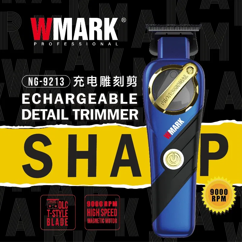Color: PURPLE - WMARK 9213Hair Clipper for men,Hair Trimmer,Magnetic levitation motor,high speed 9000rpm,Beard Trimmer,DLC Blade