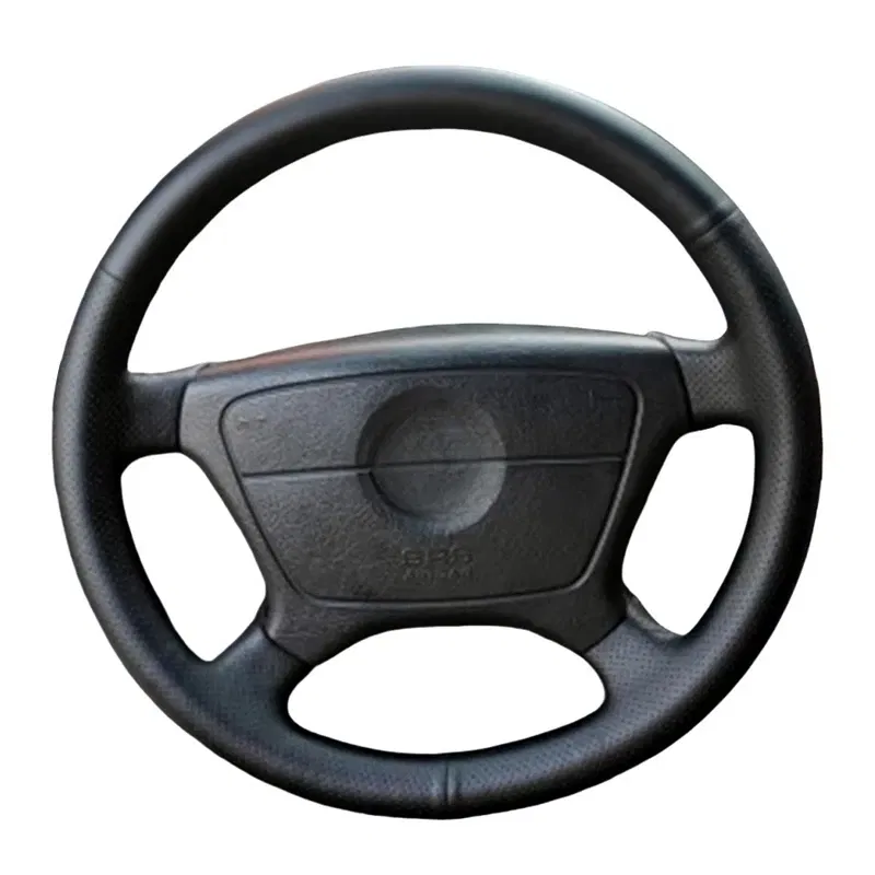 Color Name: SKY BLUE - Perforated Microfiber Leather Braiding Car Steering Wheel Cover for Mercedes Benz C-Class W202 CL-Class C140 E-Class W210