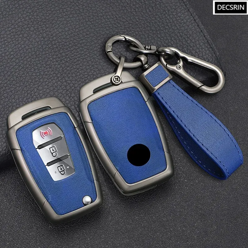 Color Name: Pink - Zinc Alloy+ Leather Car Flip Key Case Cover Shell Fob For SsangYong Kyron 2 Sanka Actyon Korando Tivoli Protective Accessories