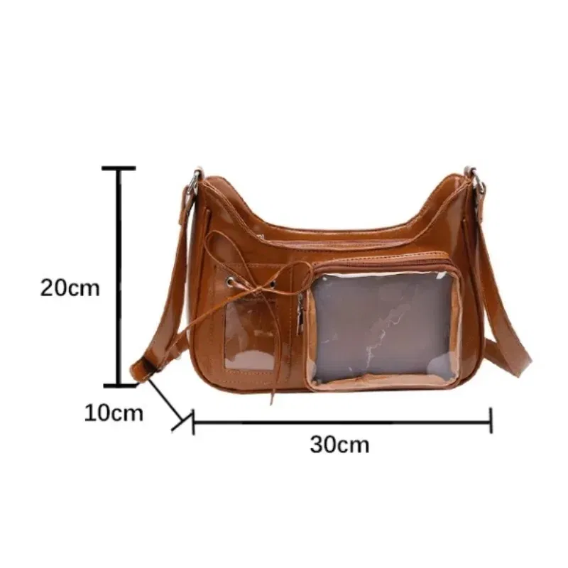 Color: black - Women's Transparent Ida Bags Japan Shoulder Bags Women Students Crossbody Bags Women's Designer Handbags